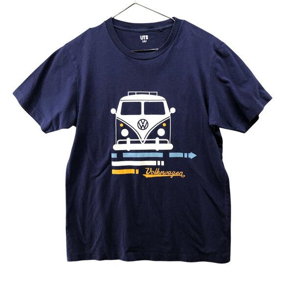 Uniqlo UT Volkswagen T Shirt Mens S Navy Blue Short Sleeve Crewneck Graphic Car - Picture 1 of 8